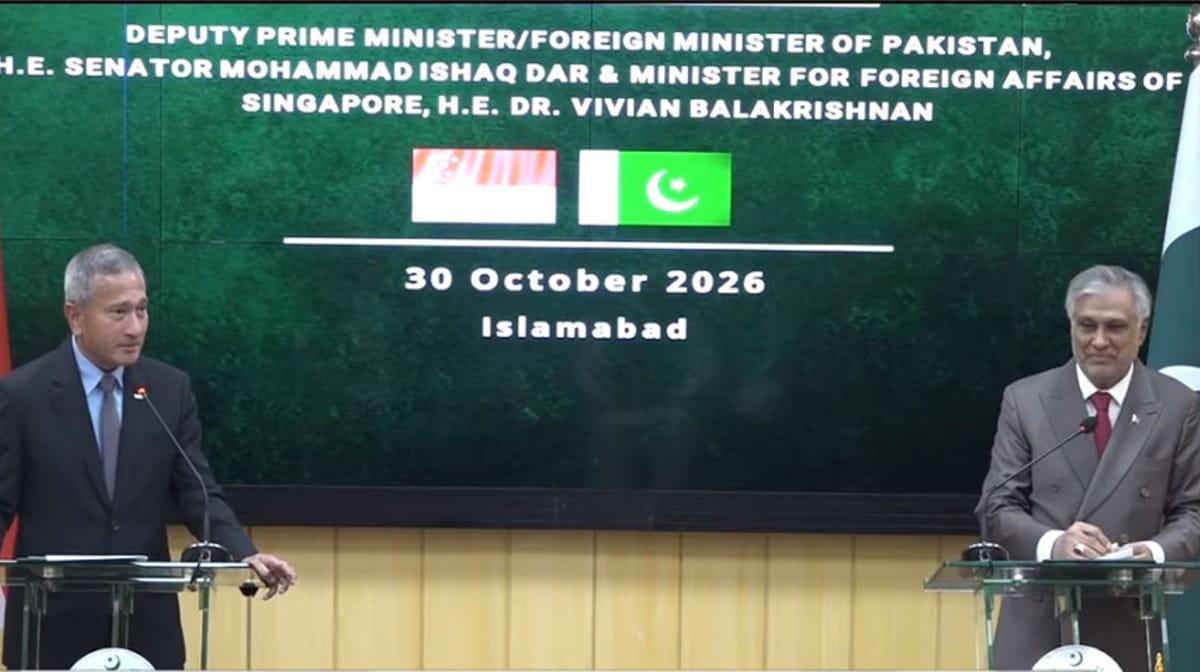 Pakistan and Singapore Vow to Deepen Ties in Multiple Areas