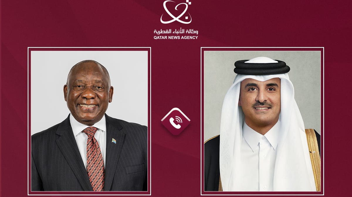 Qatar's Amir Receives Call from South African President